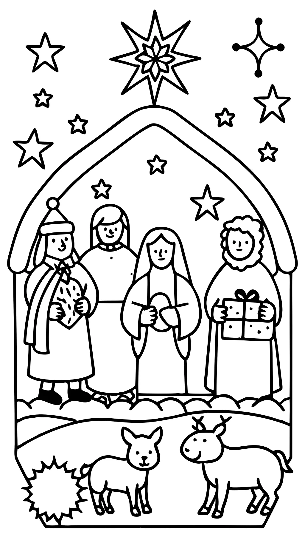 story of christmas coloring pages